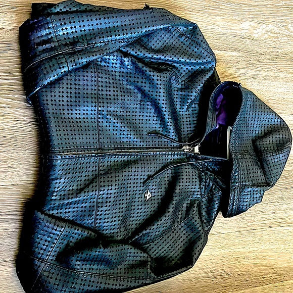 This is a Limited Edition LRG Leather Hoodie with Silk interior. - Picture 1 of 3